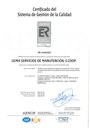 Certificado Ulma ISO 9001
