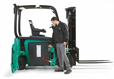 cambio de batería de una carretilla elevadora cambio de batería de una carretilla elevadora